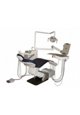 Стоматологическая установка Eclipse, нижняя подача, пистолет, 2 шланга без оптики, 2 шланга с оптикой, стеклянная плевательница, 2 стула